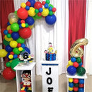 Carnival Circus Balloon Garland Arch Set | 129 Pcs Primary Color Balloon Arch Set With Red Blue Yellow Green Confetti Latex Balloon Set