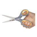 Westcott Soft Grip Titanium Scissors for Office and Home | Color Grey/Yellow | 8 Inch | 2 Pack