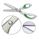 JISTL Green Pinking Shears Comfort Grips Professional Dressmaking Pinking Shears Crafts Zigzag Cut