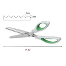 JISTL Green Pinking Shears Comfort Grips Professional Dressmaking Pinking Shears Crafts Zigzag Cut