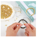 1800 Jewelry Beads Set | Gold Plated Round Spacer Beads | 3 Sizes of Soft Loose Ball Beads