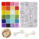 DICOBD Craft Beads Kit 10800 Pcs | 1200pcs 3mm Glass Seed Beads | Letter Beads for Friendship Bracelets