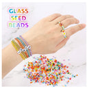 DICOBD Craft Beads Kit 10800 Pcs | 1200pcs 3mm Glass Seed Beads | Letter Beads for Friendship Bracelets