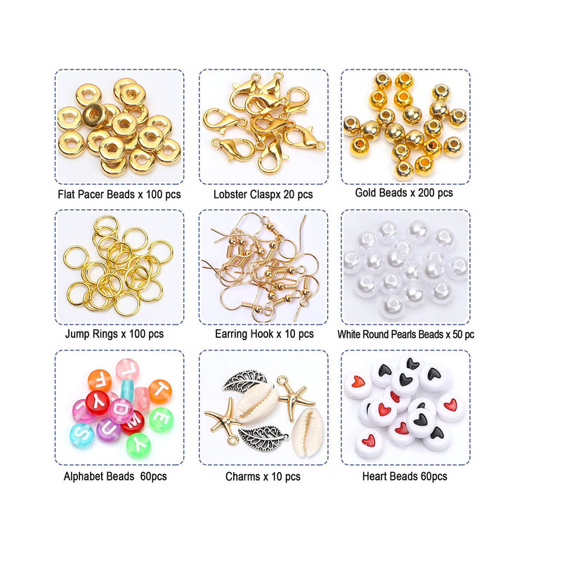 8835 Pieces Heishi Clay Beads for Bracelet Making Alphabet Letters