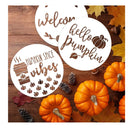 Fall Stencils 12" Round Happy Thanksgiving Stencil for Painting on Wood Fall Pumpkin Stencils