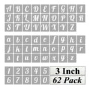 Inch Alphabet Letter Stencils To Paint | Pack Of 62 Letter And Number Stencils For Painting On Wood | Reusable Cursive Numbers