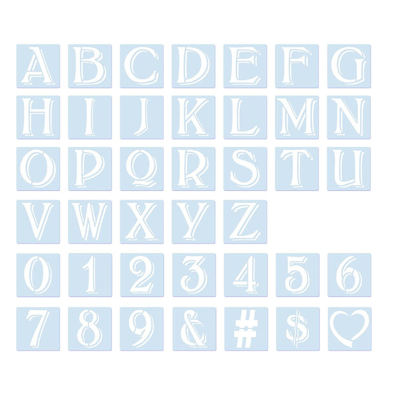 2 Inch Letter and Number Stencils | 40 Reusable Craft Stencils | Templates For Painting On Wood | Wall | Fabric | DIY Art Projects