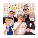 108 Pieces New Years Eve Party Supplies 2023 New Years 2023 Glasses 2023 Black Silver and Gold Party Headbands for Happy New Year