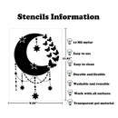 4 Flower Stencils For Painting On Wood | Reusable Moon Stencils For Painting On Canvas |From Home | A4 Size