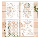 Honeycomb Stencil Sunflower Flower Stencils For Painting On Wood Canvas