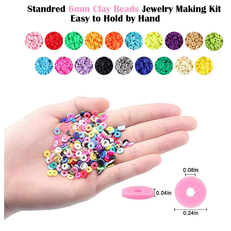 5,100 Heishi Clay Beads |  Flat Round Polymer Clay Beads Jewelry Making Kit for Bracelets Necklaces Earrings