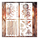 Honeycomb Stencil Sunflower Flower Stencils For Painting On Wood Canvas
