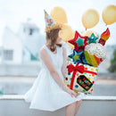 Set, Foil Balloon | Single Pack | Birthday Cake Gift Box Balloon | Party Decoration | Scene Decor, Room Decor | Birthday Party Supplies