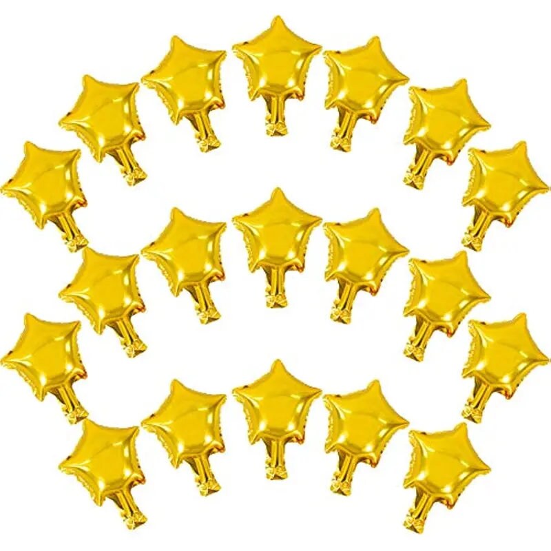 50 Pieces 5 Inch Gold Star Balloons Foil Balloons Polyester Film Balloons For Baby Christening, Gender Reveal | Wedding | Birthday