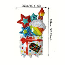 Set, Foil Balloon | Single Pack | Birthday Cake Gift Box Balloon | Party Decoration | Scene Decor, Room Decor | Birthday Party Supplies