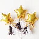 50 Pieces 5 Inch Gold Star Balloons Foil Balloons Polyester Film Balloons For Baby Christening, Gender Reveal | Wedding | Birthday