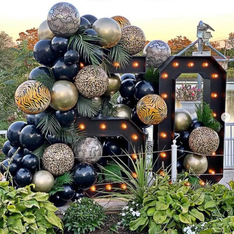 2pcs/pack 22 Inch 4D Animal Pattern Gradient Aluminum Film Balloon| Random Forest Style For Theme Party Birthday Party Decoration