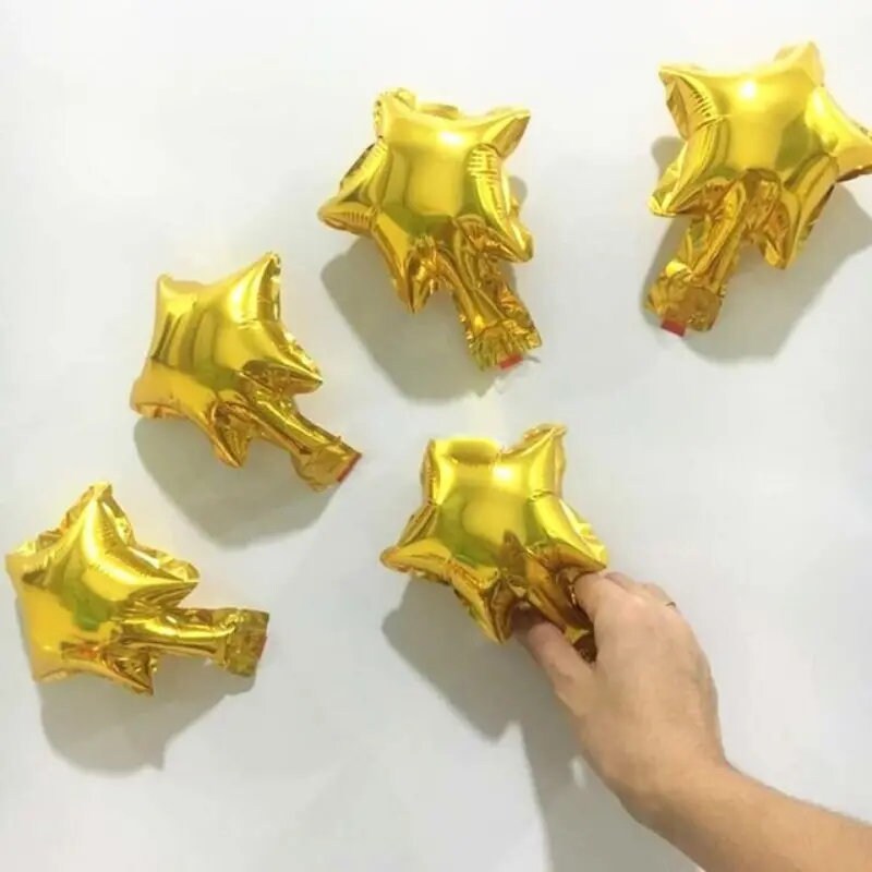50 Pieces 5 Inch Gold Star Balloons Foil Balloons Polyester Film Balloons For Baby Christening, Gender Reveal | Wedding | Birthday