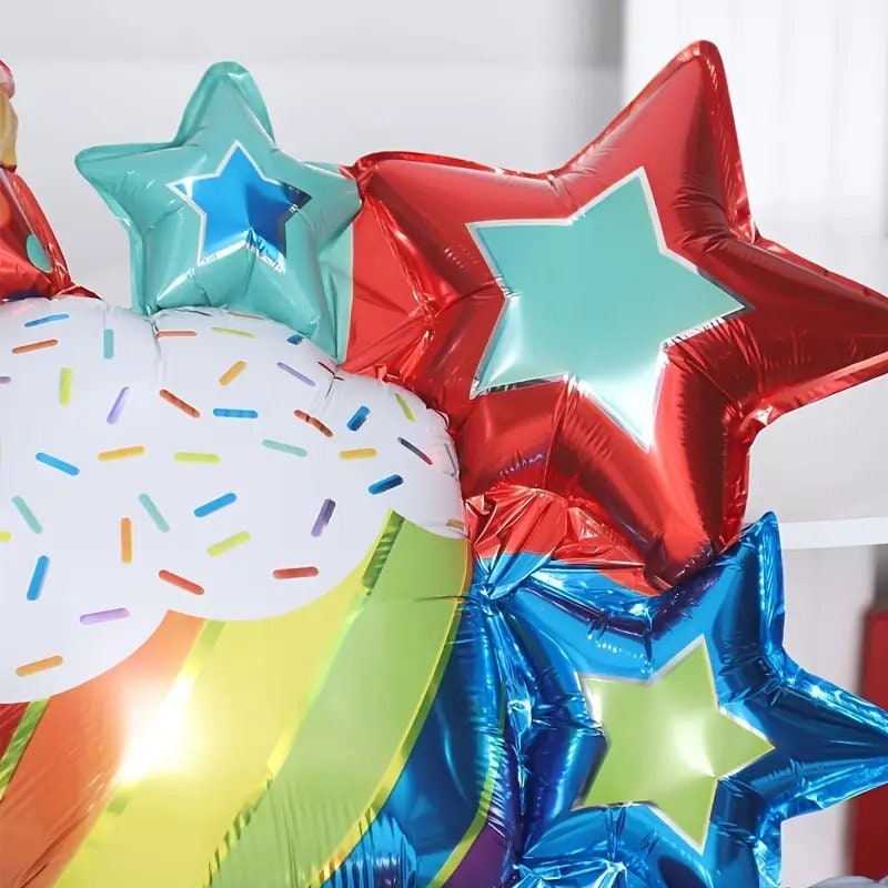 Set, Foil Balloon | Single Pack | Birthday Cake Gift Box Balloon | Party Decoration | Scene Decor, Room Decor | Birthday Party Supplies