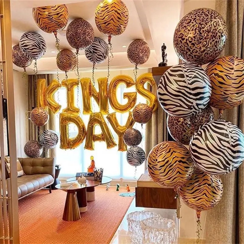 2pcs/pack 22 Inch 4D Animal Pattern Gradient Aluminum Film Balloon| Random Forest Style For Theme Party Birthday Party Decoration