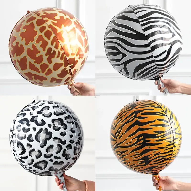 2pcs/pack 22 Inch 4D Animal Pattern Gradient Aluminum Film Balloon| Random Forest Style For Theme Party Birthday Party Decoration