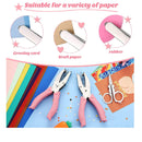 2 Pieces Handheld Hole Paper Punch Metal Single Handheld Paper Punchers Soft Handled Paper Cutter and 0.22 Inch Heart 0.2 Inch Star