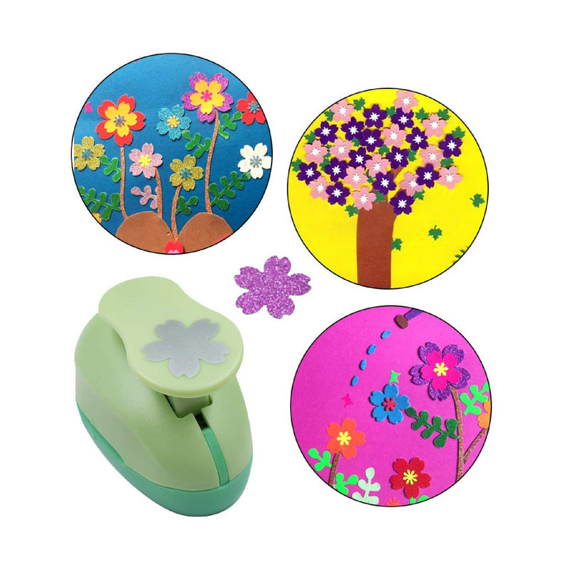 Haploon 4Pcs Paper Punchers Craft Holes 1 Inch Shape Punches Scrapbook Punches Round Star Heart Flower Shape for Kids Party Favors