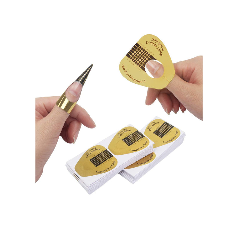Ahier Nail Forms 200PCS Acrylic Nail Forms | Gold Horseshoe Nail Extension Tips | Nail Forms  | Nail Art Supplies