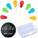 30 Pieces Gourd Shaped Needle Threaders and 30-Count Assorted Sewing Needles, Plastic Wire Loop DIY Needle Threader Hand Machine Sewing Tool