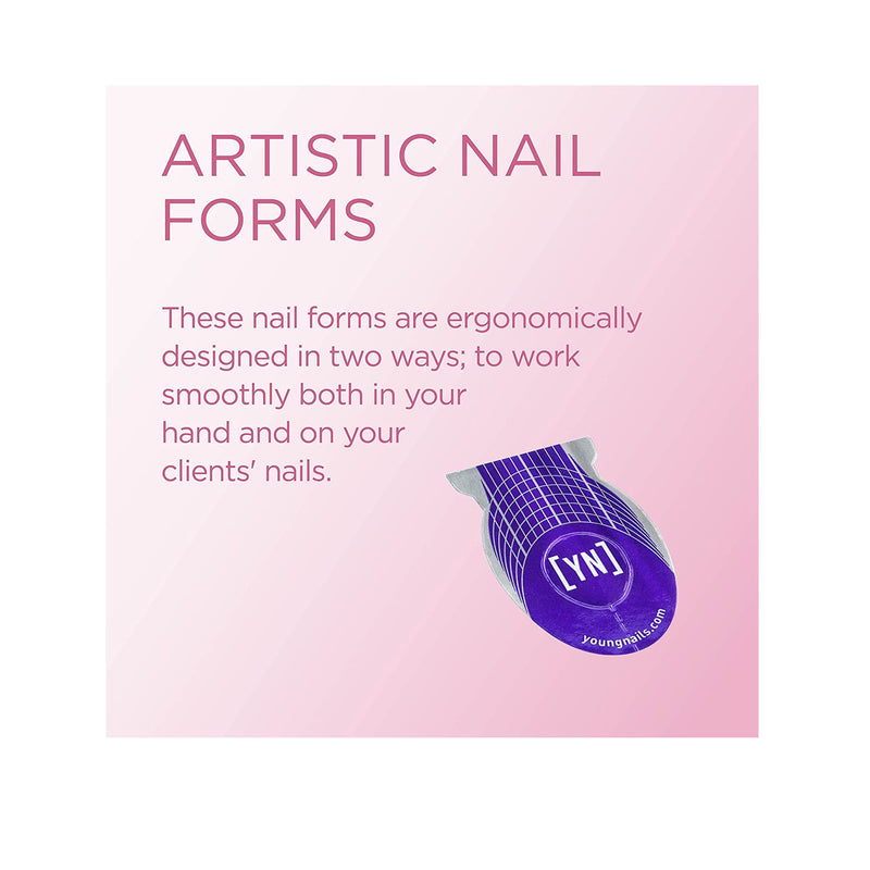 Young Nails Yni Artistic Nail Forms | for False Nails | Salon Quality Nail Extension Product | Nail Art Supplies