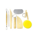 Honbay 8-Piece Wooden Pottery Clay Wax Tool Kit Carving Sculpting Modeling Tool Set
