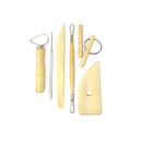Honbay 8-Piece Wooden Pottery Clay Wax Tool Kit Carving Sculpting Modeling Tool Set