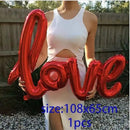43''/108cm Oversized Body Red LOVE Aluminum Film Balloon For Valentine's Day Decoration