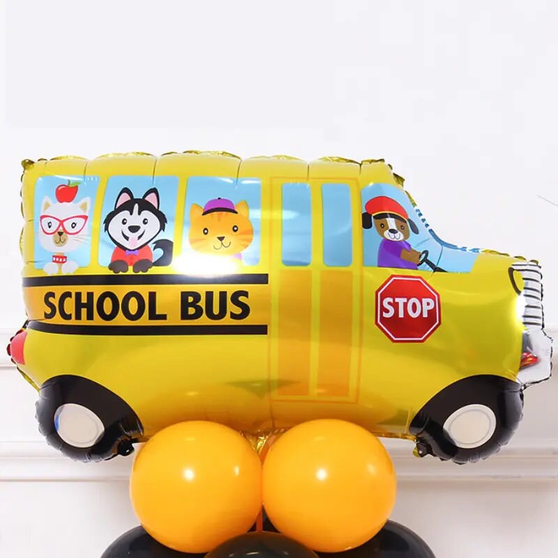 1pc/34 Inch Super Large Aluminum Film School Bus Balloons For Party Decoration Or Children's Birthday Gift