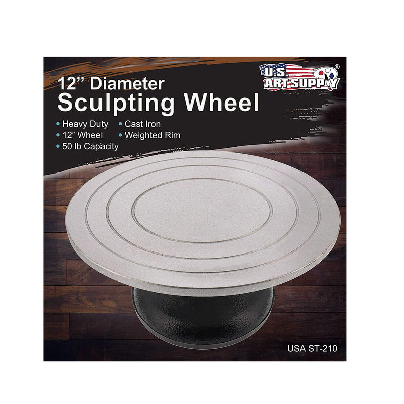 US Art Supply Large 12" Diameter Sculpting Wheel | Heavy Duty All Metal Construction & Turntable with Ball Bearings