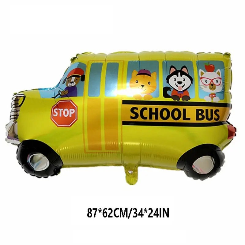 1pc/34 Inch Super Large Aluminum Film School Bus Balloons For Party Decoration Or Children's Birthday Gift