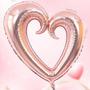 1pc 42Inch Extra Large Rose Golden Hook And Loop Love Heart Aluminum Film Balloon | Valentine Decoration Love Balloon