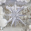 22 Inch / 55 Cm Silver Exploding Star Aluminum Film Balloon, Birthday New Year Party Decoration Balloon
