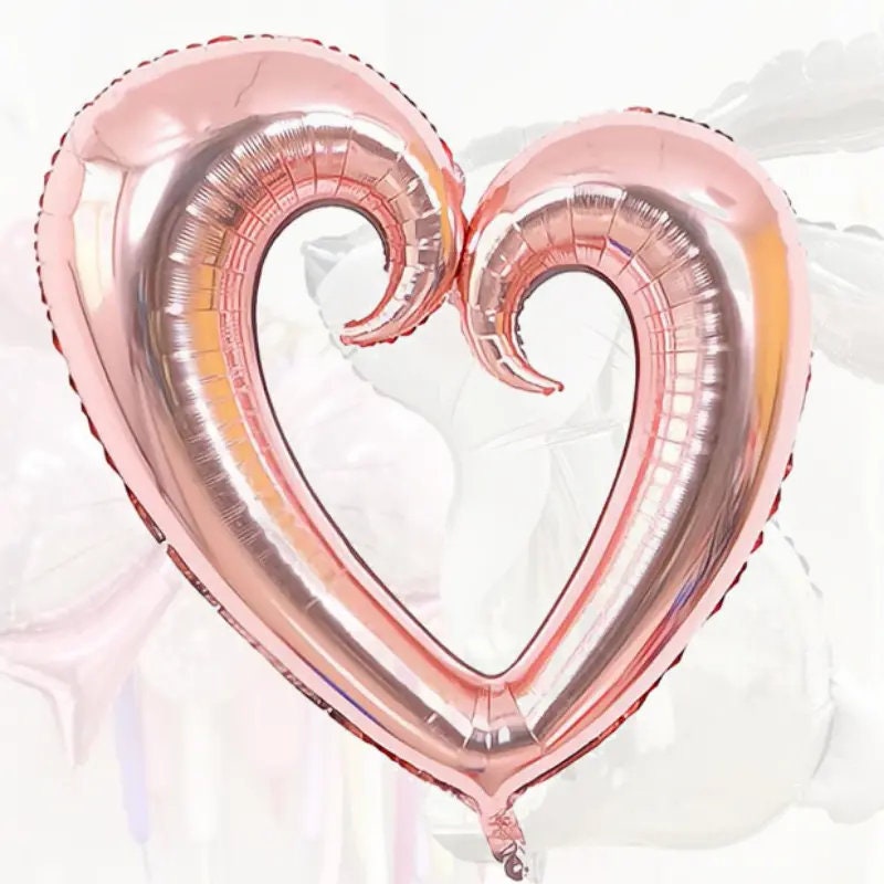 1pc 42Inch Extra Large Rose Golden Hook And Loop Love Heart Aluminum Film Balloon | Valentine Decoration Love Balloon