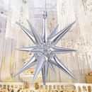 22 Inch / 55 Cm Silver Exploding Star Aluminum Film Balloon, Birthday New Year Party Decoration Balloon