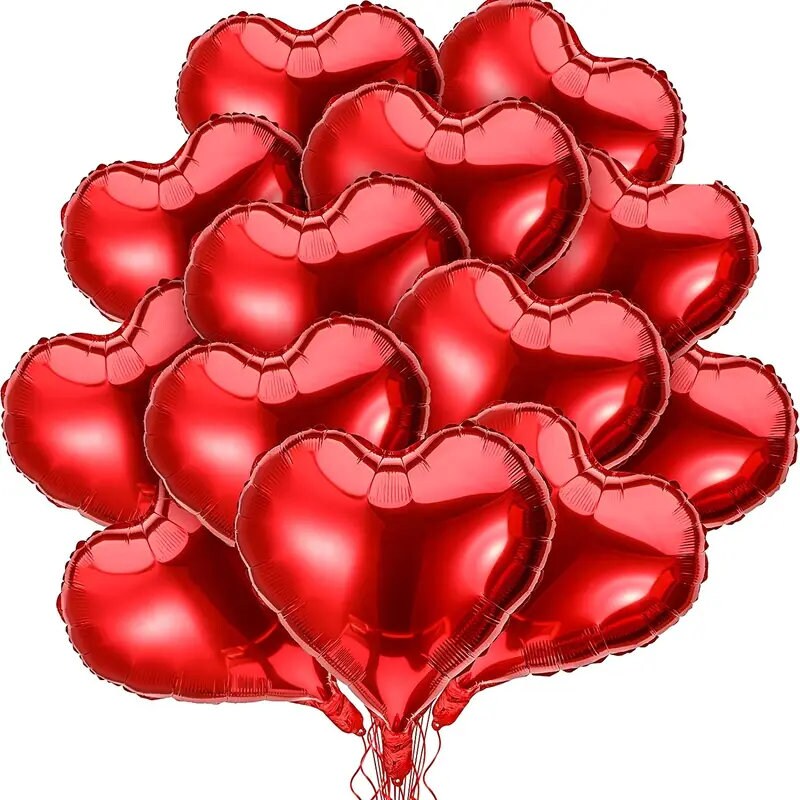 32pcs | Red Heart Balloons 18" | Heart Shaped Foil Balloons Valentines Day Mylar Balloons For Valentines Day |Wedding, Engagement Decoration