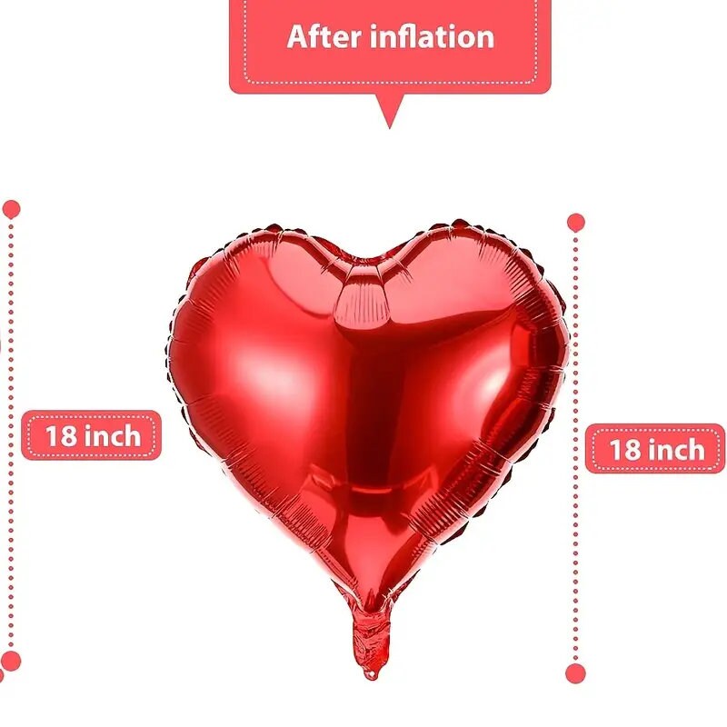 32pcs | Red Heart Balloons 18" | Heart Shaped Foil Balloons Valentines Day Mylar Balloons For Valentines Day |Wedding, Engagement Decoration
