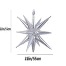 22 Inch / 55 Cm Silver Exploding Star Aluminum Film Balloon, Birthday New Year Party Decoration Balloon