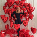 32pcs | Red Heart Balloons 18" | Heart Shaped Foil Balloons Valentines Day Mylar Balloons For Valentines Day |Wedding, Engagement Decoration