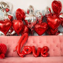 32pcs | Red Heart Balloons 18" | Heart Shaped Foil Balloons Valentines Day Mylar Balloons For Valentines Day |Wedding, Engagement Decoration