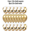 20pcs 12 Inch Gold Metal Sequin Balloon Set Party Decoration Balloons