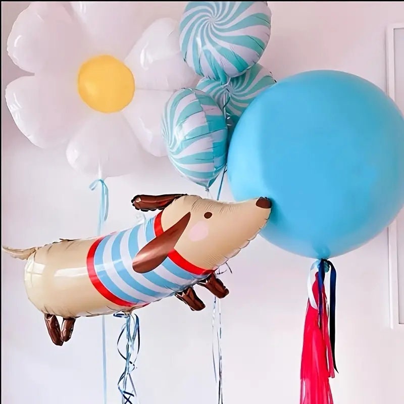 Cartoon Dachshund Decoration Balloon For Animal Pet Dog Theme Birthday Party Decorations Supplies