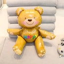 1pc | 3D Sit-stand Bear Aluminum Foil Balloon | Birthday Wedding Party Decoration Snuggly Bear