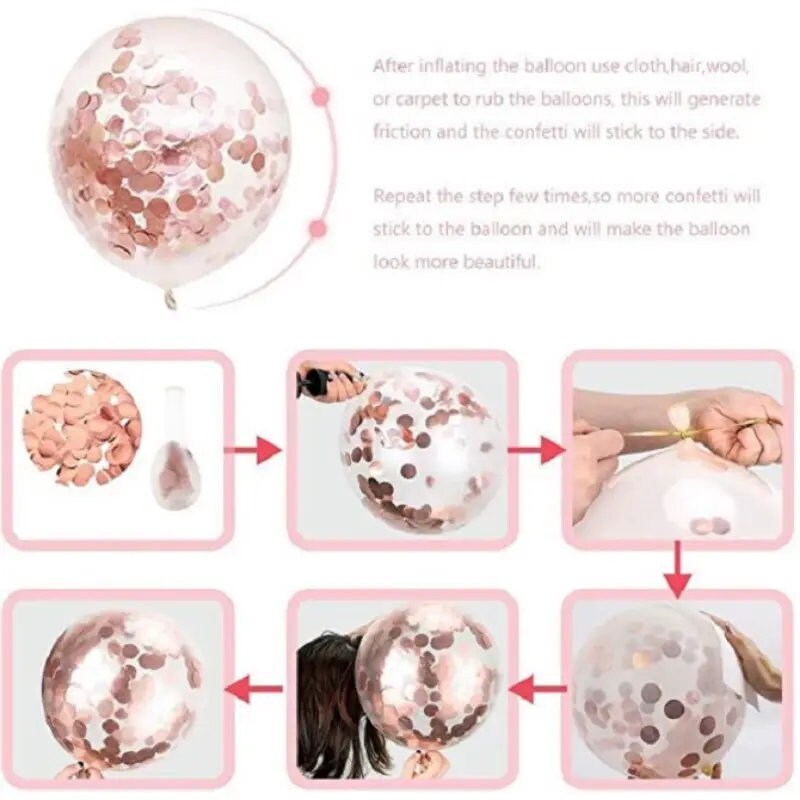20pcs Rose Gold Lace Up Glitter Balloon Set