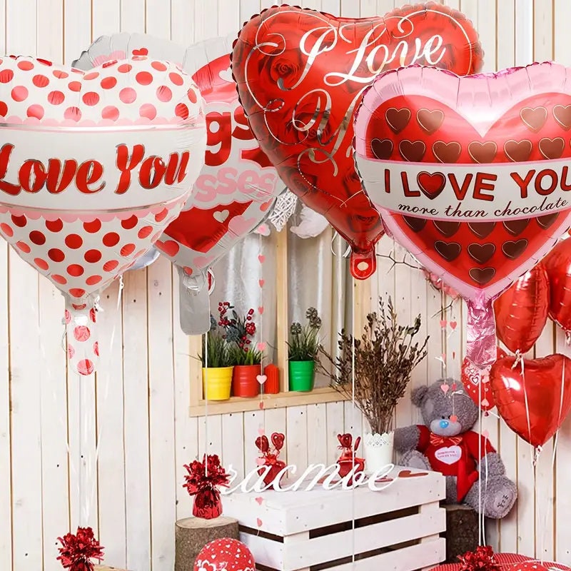 6pcs | Random Valentine's Day Romantic Party Decoration Balloons | Scene Decor | Room Decor | Valentine's Day Gift | Proposal Arrangement